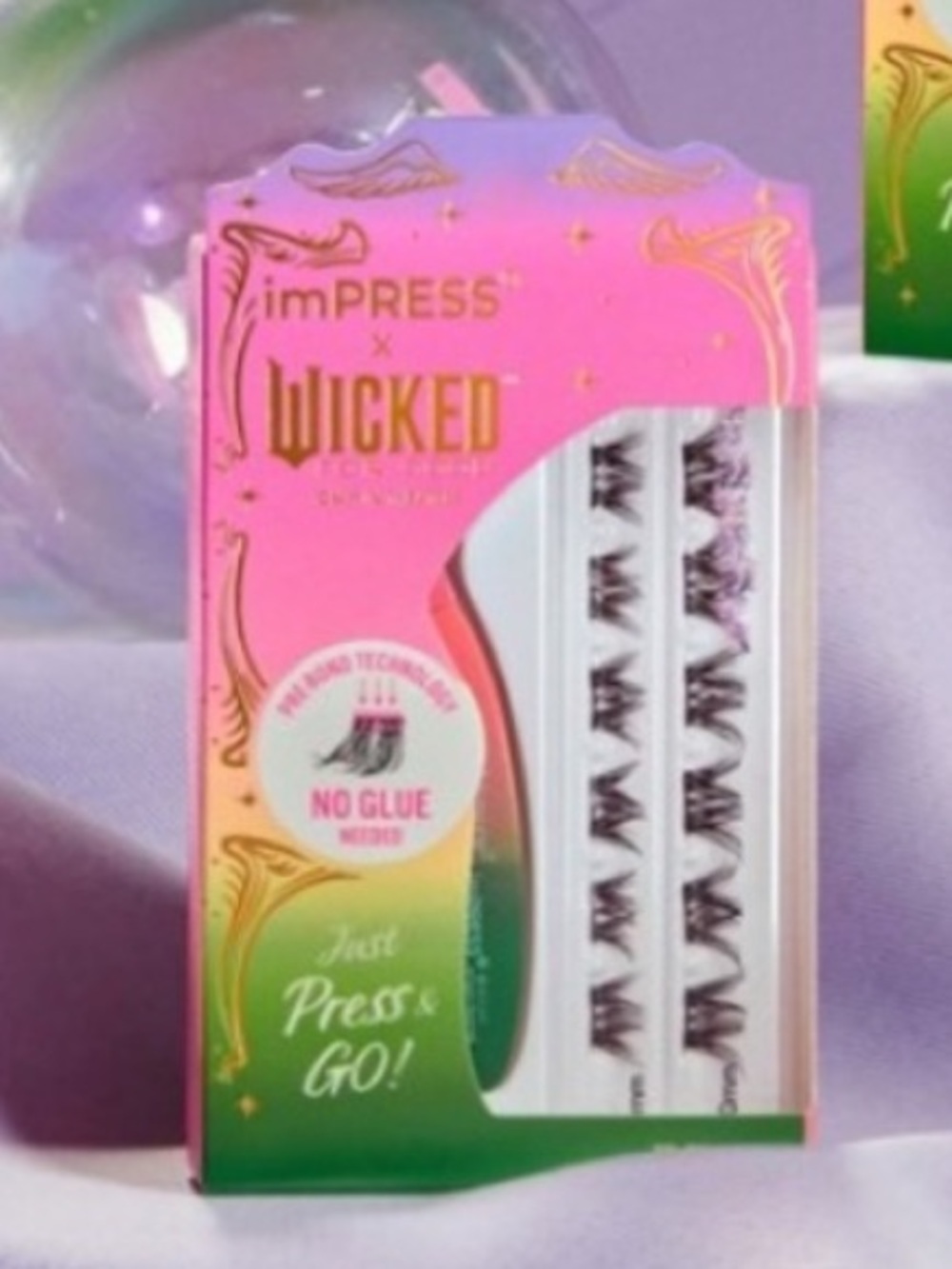 imPRESS x WICKED Pre-Bonded Lash Clusters — Press & Go, No Glue Needed Purple